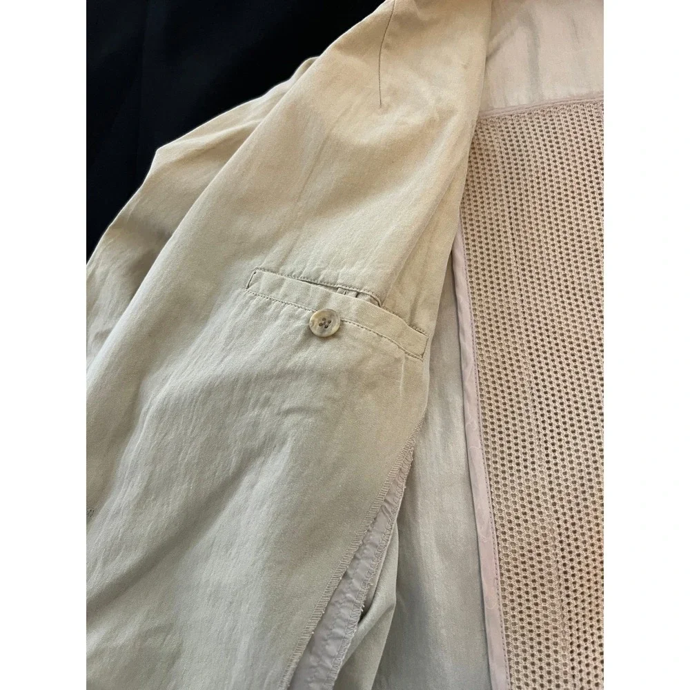 TravelSmith Mens Tan Cotton Nylon Safari Blazer Utility Travel Jacket Size M